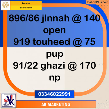 1 Kanal Residential Plot for Sale in Bahria Town, Lahore - (BP-305818)