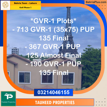 10 Marla Residential Plot for Sale in Golf Phase 1 -  Bahria Town, Lahore - (BP-305900)