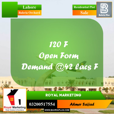 5 Marla Residential Plot for Sale in Bahria Orchard, Lahore - (BP-305903)