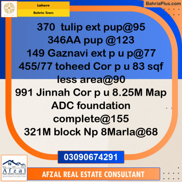 Residential Plot for Sale in Bahria Town, Lahore - (BP-305929)