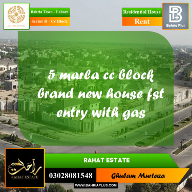 5 Marla Residential House for Rent in Sector D - CC Block -  Bahria Town, Lahore - (BP-305944)