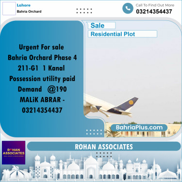 1 Marla Residential Plot for Sale in Bahria Orchard, Lahore - (BP-305969)