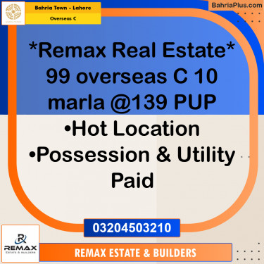 10 Marla Residential Plot for Sale in Overseas C -  Bahria Town, Lahore - (BP-306254)
