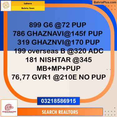 Residential Plot for Sale in Bahria Town, Lahore - (BP-306263)