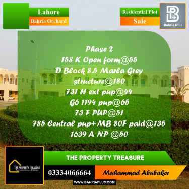 Residential Plot for Sale in Bahria Orchard, Lahore - (BP-306275)