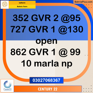 Residential Plot for Sale in Bahria Town, Lahore - (BP-306311)