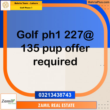10 Marla Residential Plot for Sale in Golf Phase 1 -  Bahria Town, Lahore - (BP-306356)