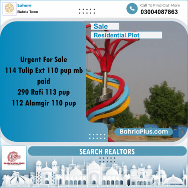 Residential Plot for Sale in Bahria Town, Lahore - (BP-306475)