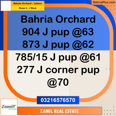 8 Marla Residential Plot for Sale in Phase 2 - J Block -  Bahria Orchard, Lahore - (BP-306480)