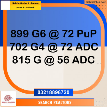 10 Marla Residential Plot for Sale in Phase 4 - G6 Block -  Bahria Orchard, Lahore - (BP-306496)