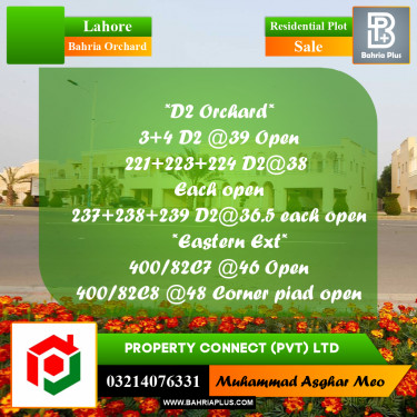 Residential Plot for Sale in Bahria Orchard, Lahore - (BP-306547)
