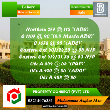 Residential Plot for Sale in Bahria Orchard, Lahore - (BP-306550)
