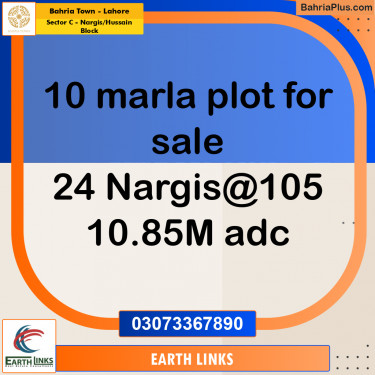 10 Marla Residential Plot for Sale in Sector C - Nargis/Hussain Block -  Bahria Town, Lahore - (BP-306583)