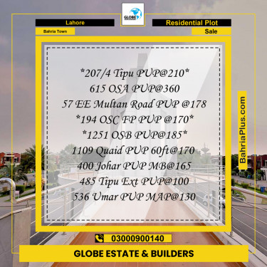 Residential Plot for Sale in Bahria Town, Lahore - (BP-306651)