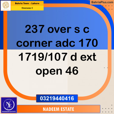 Residential Plot for Sale in Overseas C -  Bahria Town, Lahore - (BP-306702)