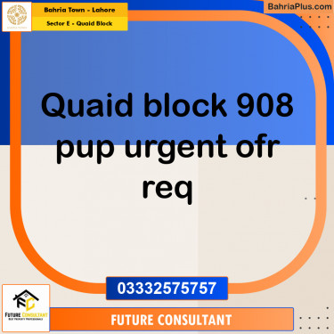 10 Marla Residential Plot for Sale in Sector E - Quaid Block -  Bahria Town, Lahore - (BP-306768)