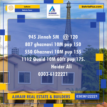 Residential Plot for Sale in Bahria Town, Lahore - (BP-306819)