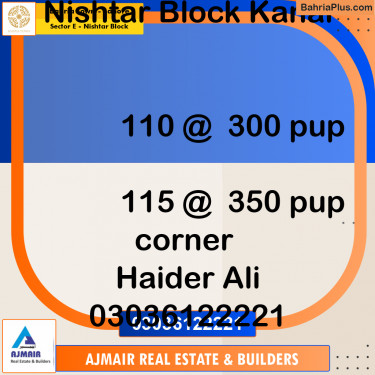 Residential Plot for Sale in Sector E - Nishtar Block -  Bahria Town, Lahore - (BP-306858)