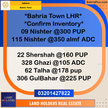 Residential Plot for Sale in Bahria Town, Lahore - (BP-306902)