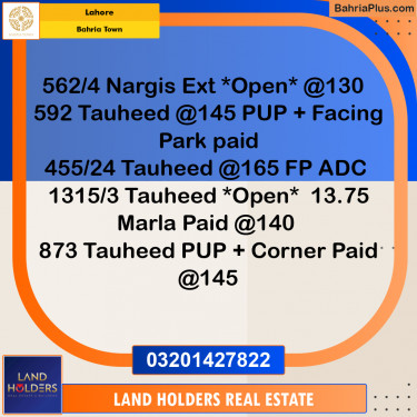 Residential Plot for Sale in Bahria Town, Lahore - (BP-306903)