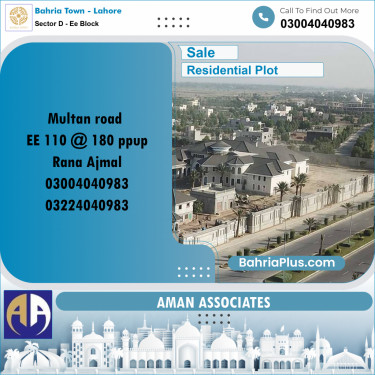 Residential Plot for Sale in Sector D - EE Block -  Bahria Town, Lahore - (BP-306912)