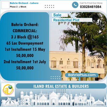 4 Marla Residential Plot for Sale in Phase 2 - J Block -  Bahria Orchard, Lahore - (BP-306915)