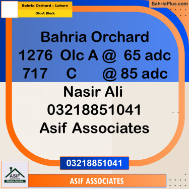 5 Marla Residential Plot for Sale in OLC-A Block -  Bahria Orchard, Lahore - (BP-306956)