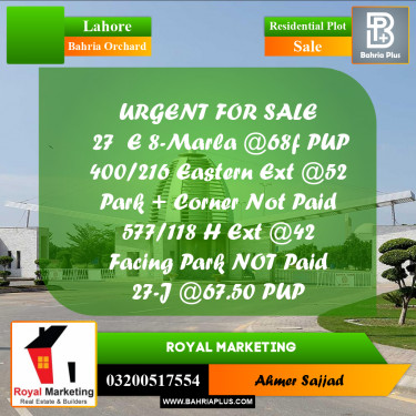 Residential Plot for Sale in Bahria Orchard, Lahore - (BP-306995)