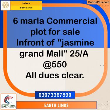 4 Marla Commercial Plot for Sale in Bahria Town, Lahore - (BP-306996)