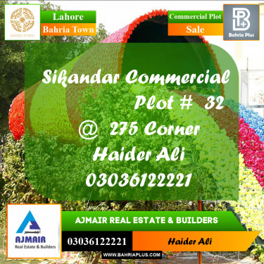 Commercial Plot for Sale in Bahria Town, Lahore - (BP-307065)