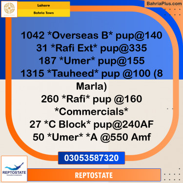 Residential Plot for Sale in Bahria Town, Lahore - (BP-307269)