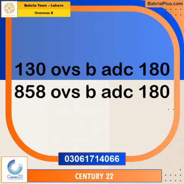 Residential Plot for Sale in Overseas B -  Bahria Town, Lahore - (BP-307316)