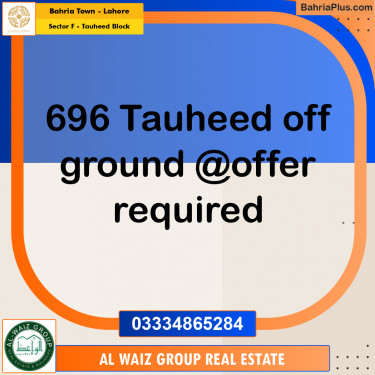 5 Marla Residential Plot for Sale in Sector F - Tauheed Block -  Bahria Town, Lahore - (BP-307323)
