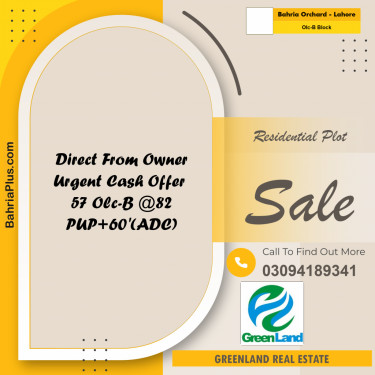 8 Marla Residential Plot for Sale in OLC-B Block -  Bahria Orchard, Lahore - (BP-307376)