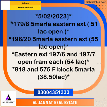 10 Marla Residential Plot for Sale in Bahria Orchard, Lahore - (BP-307390)