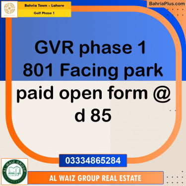 10 Marla Residential Plot for Sale in Golf Phase 1 -  Bahria Town, Lahore - (BP-307415)