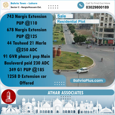 10 Marla Residential Plot for Sale in Sector C - Nargis/Hussain Ext. -  Bahria Town, Lahore - (BP-307418)