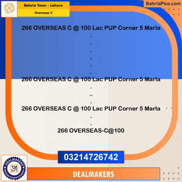 5 Marla Residential Plot for Sale in Overseas C -  Bahria Town, Lahore - (BP-307422)