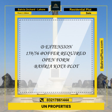5 Marla Residential Plot for Sale in Phase 2 - D Block -  Bahria Orchard, Lahore - (BP-307467)