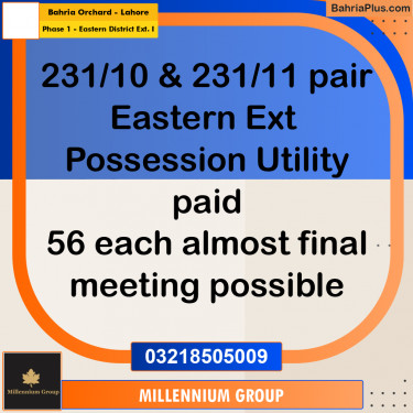 5 Marla Residential Plot for Sale in Phase 1 - Eastern District Ext. I -  Bahria Orchard, Lahore - (BP-307519)