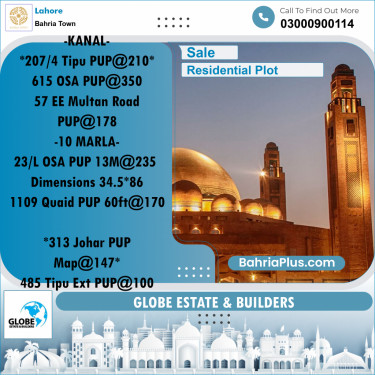 Residential Plot for Sale in Bahria Town, Lahore - (BP-307612)