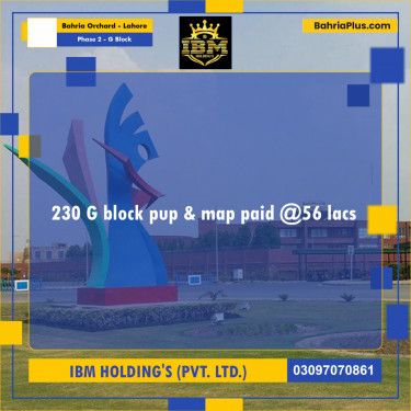 5 Marla Residential Plot for Sale in Phase 2 - G Block -  Bahria Orchard, Lahore - (BP-307647)