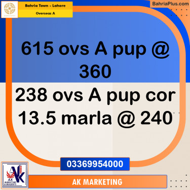 1 Kanal Residential Plot for Sale in Overseas A -  Bahria Town, Lahore - (BP-307724)