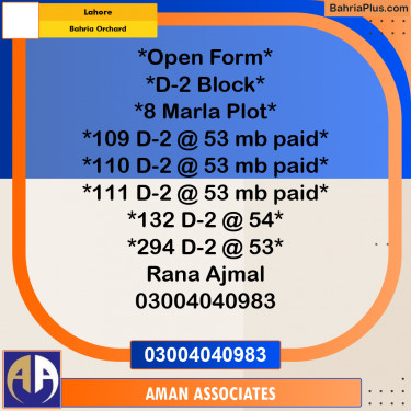 Residential Plot for Sale in Bahria Orchard, Lahore - (BP-307740)