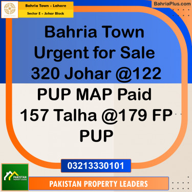 10 Marla Residential Plot for Sale in Sector E - Johar Block -  Bahria Town, Lahore - (BP-307743)