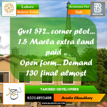 Residential Plot for Sale in Bahria Town, Lahore - (BP-307788)