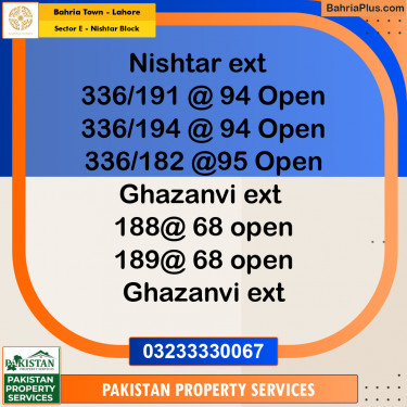 5 Marla Residential Plot for Sale in Sector E - Nishtar Block -  Bahria Town, Lahore - (BP-307795)