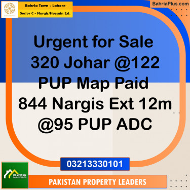 12 Marla Residential Plot for Sale in Sector C - Nargis/Hussain Ext. -  Bahria Town, Lahore - (BP-307800)
