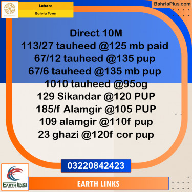Residential Plot for Sale in Bahria Town, Lahore - (BP-307802)