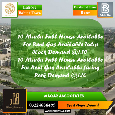 Residential House for Rent in Bahria Town, Lahore - (BP-307851)